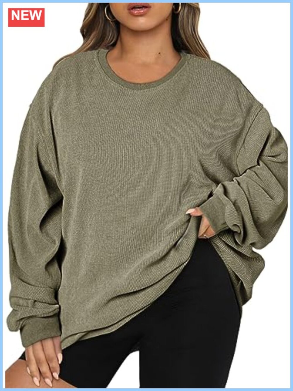 Plus Size Oversized Crew Neck Sweatshirt Long Sleeve Pullover Top